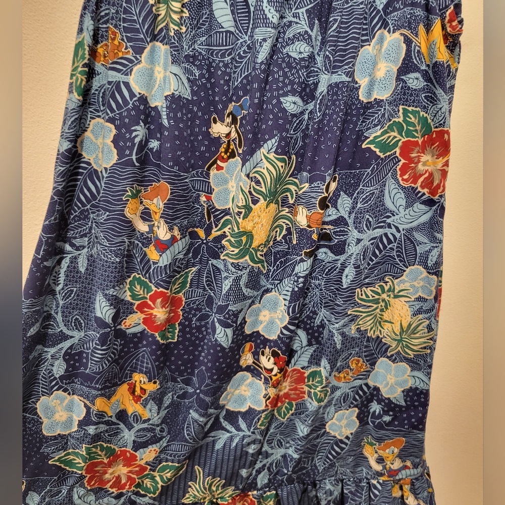 Tori Richard Kids Size L Disney Aulani Blue Tropical Sun Dress - Picture 2 of 5
